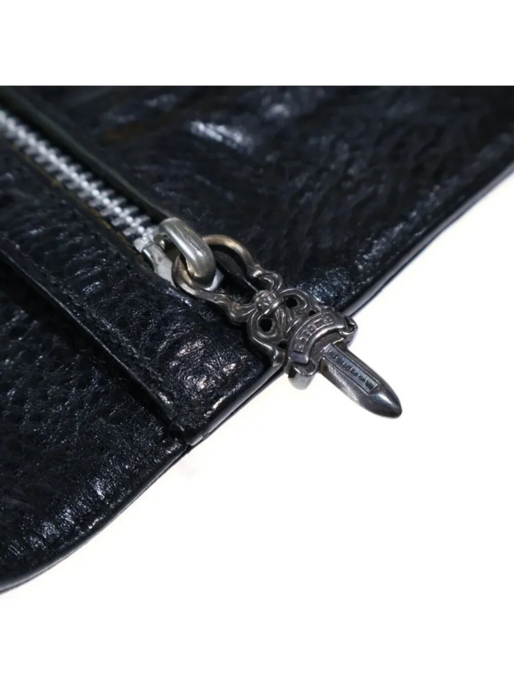 Chrome Hearts Wave Wallet Cross Button Leather Black